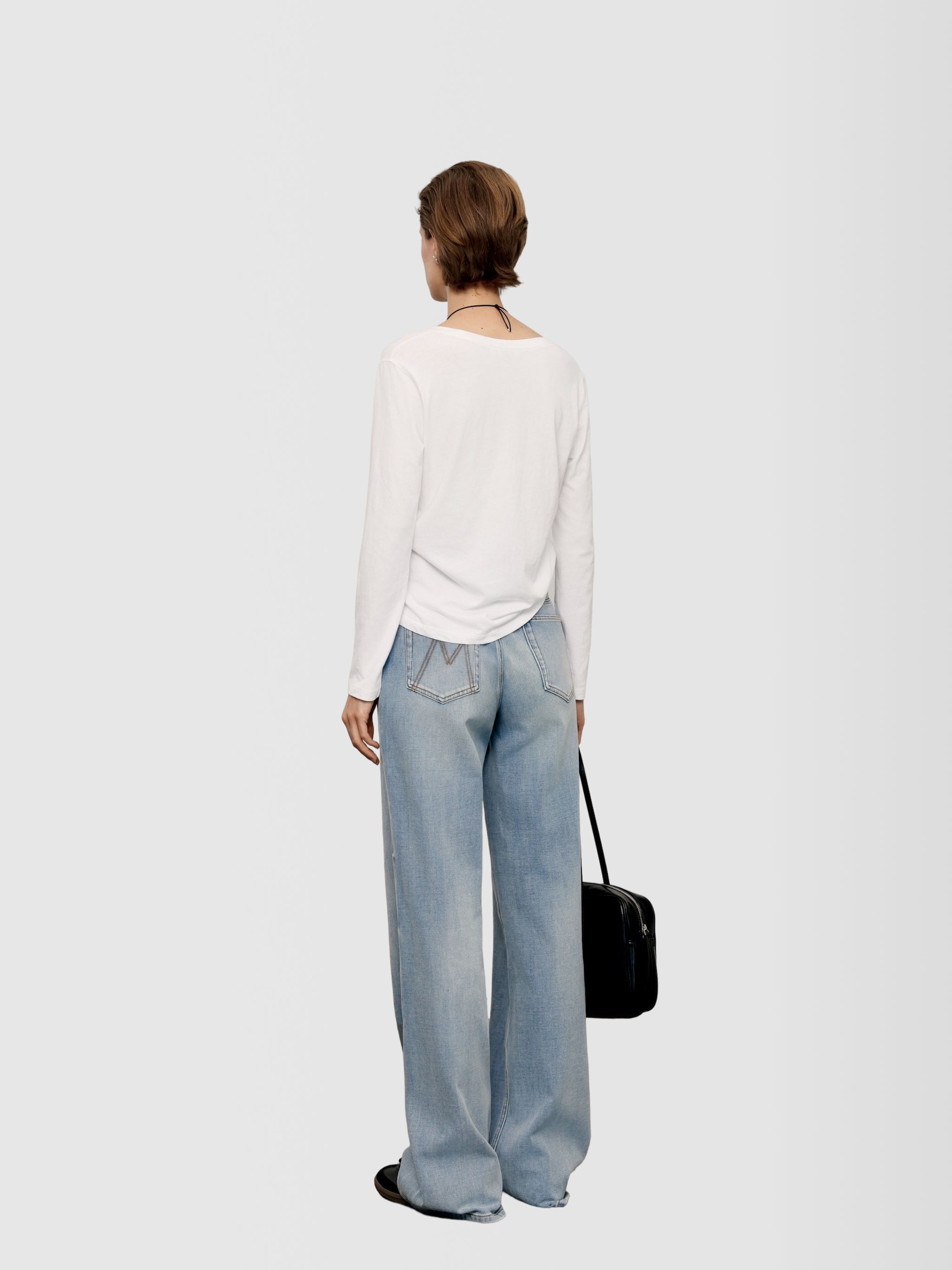 Wide-Leg Stretch Jeans