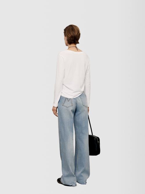 Load image 1 in gallery view. Wide-Leg Stretch Jeans