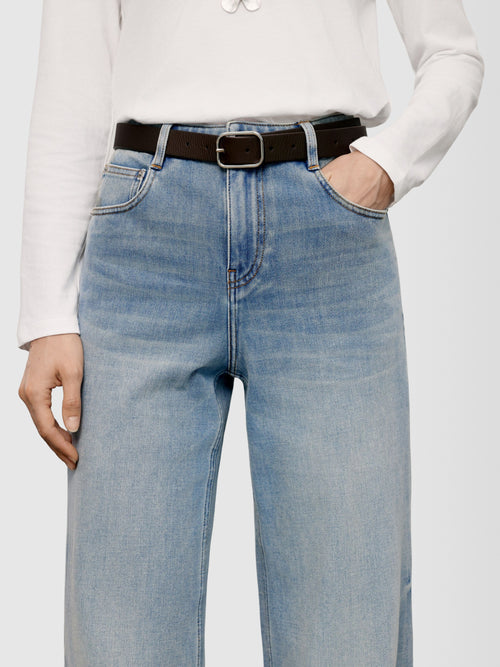 Load image 1 in gallery view. Wide-Leg Stretch Jeans