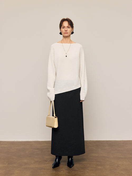 Load image 1 in gallery view. Lightweight Cashmere Boat-Neck Sweater
