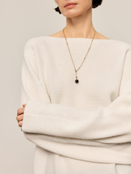 Load image 1 in gallery view. Lightweight Cashmere Boat-Neck Sweater