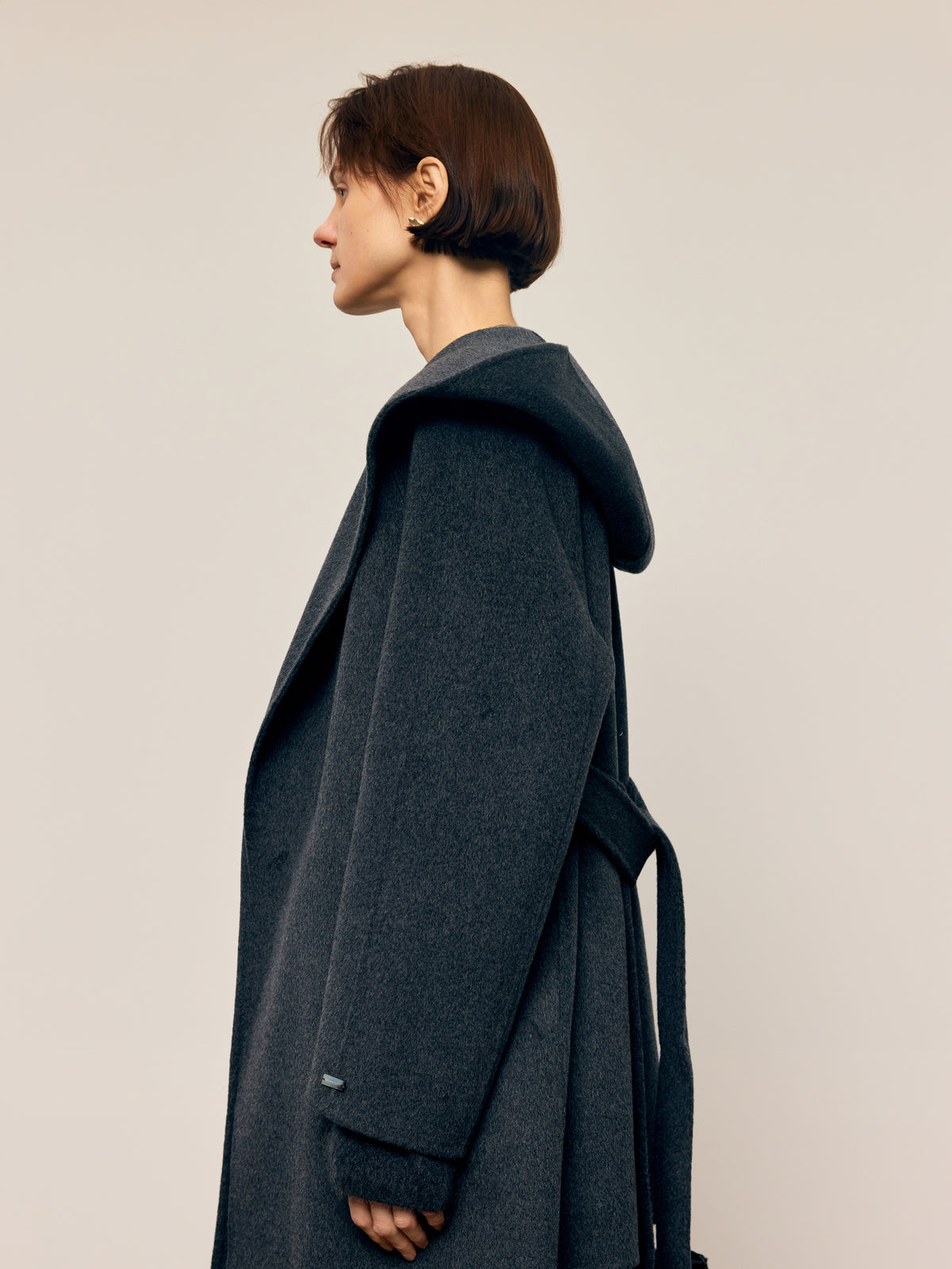 Oversized Hooded Cashmere Coat