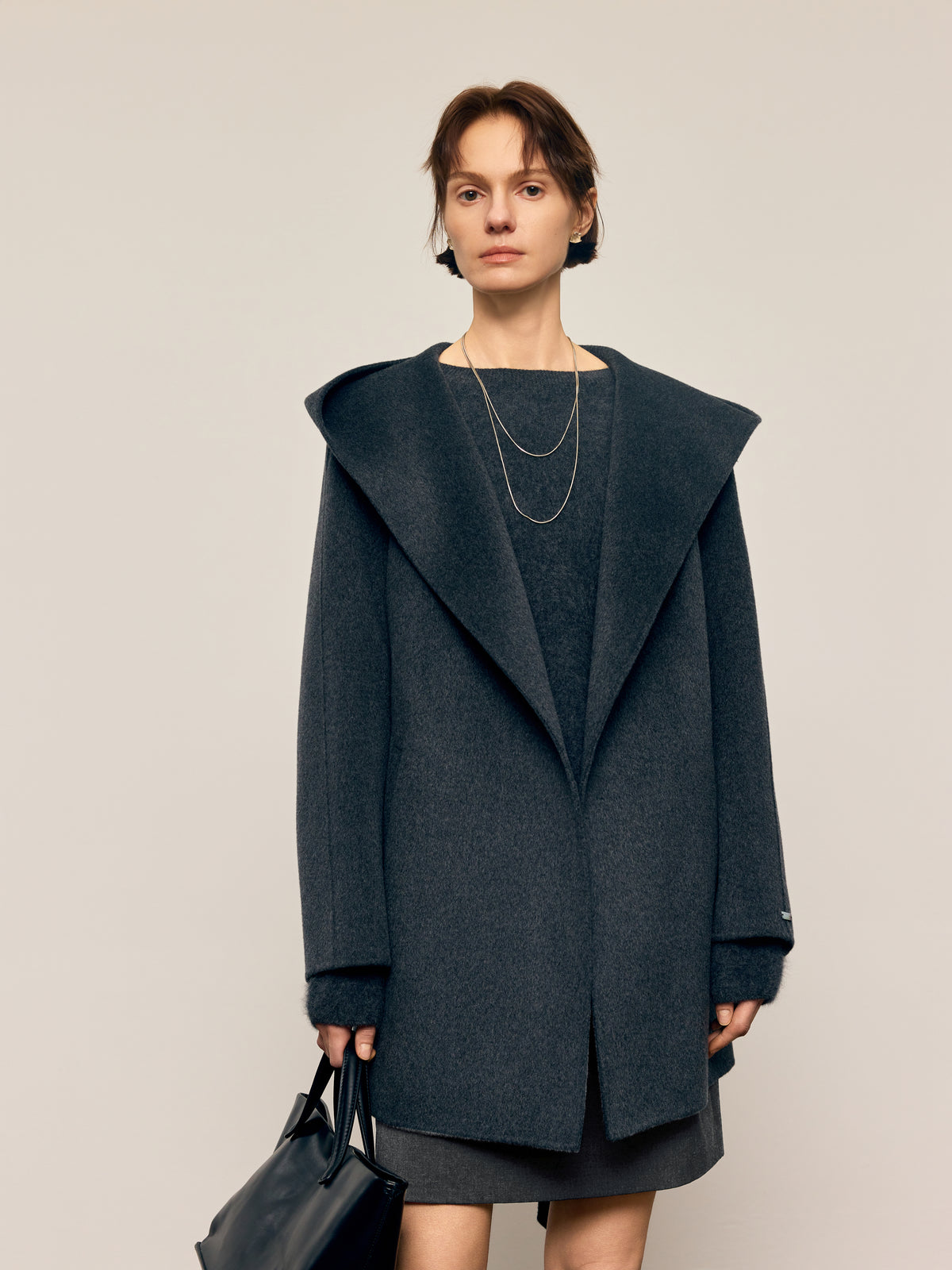 Oversized Hooded Cashmere Coat