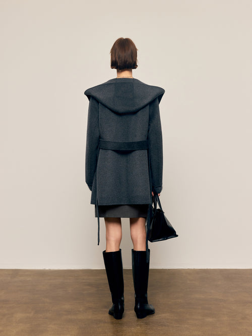 Load image 1 in gallery view. Oversized Hooded Cashmere Coat