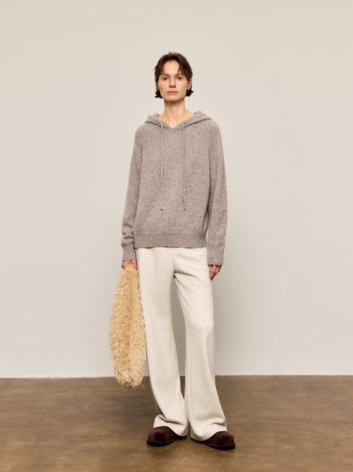 Load image 1 in gallery view. Cashmere-Silk Hooded Sweater