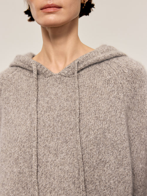Load image 1 in gallery view. Cashmere-Silk Hooded Sweater