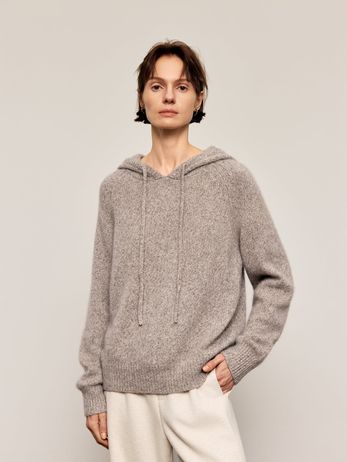 Cashmere-Silk Hooded Sweater