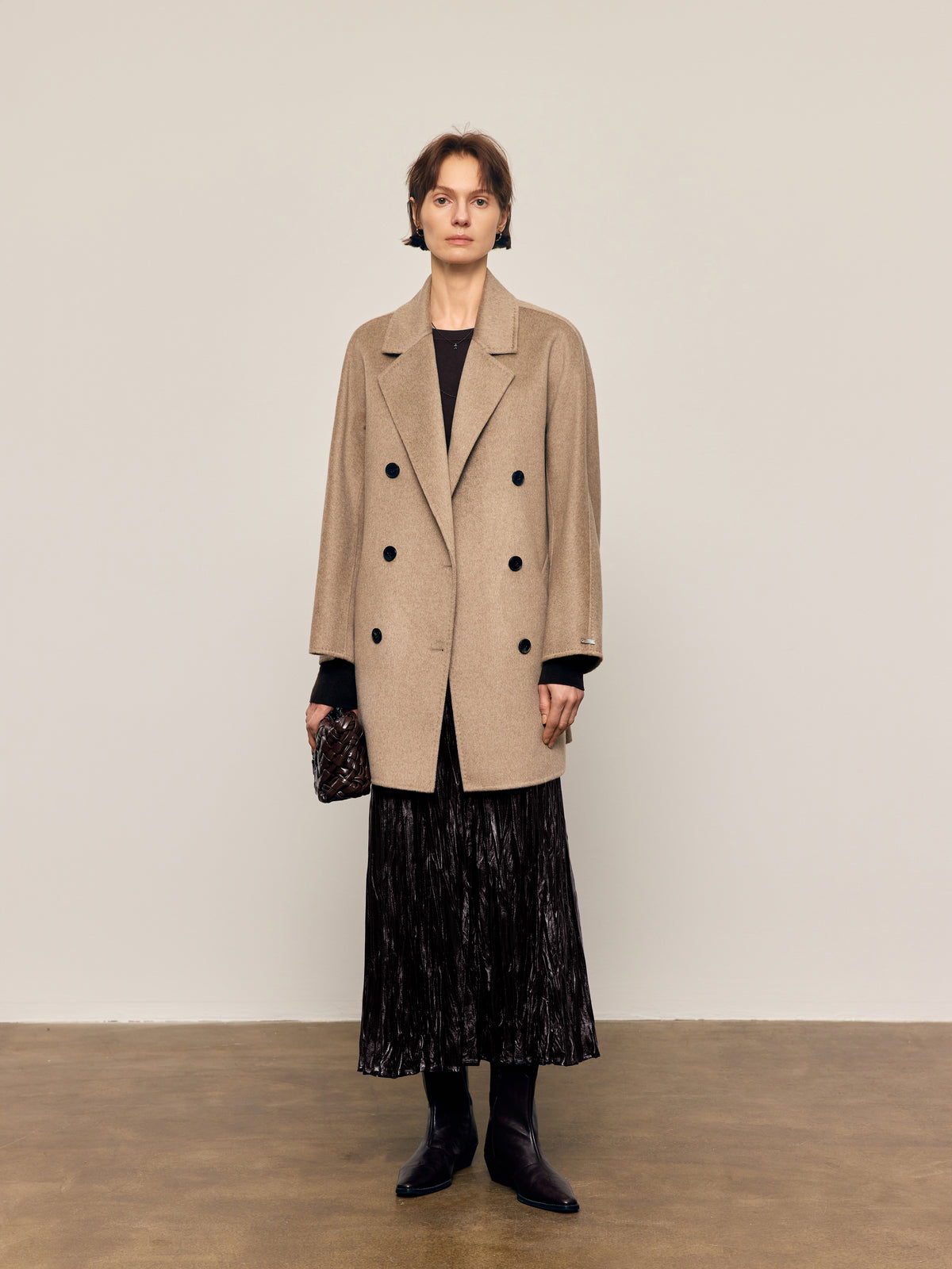 Notched Lapel Cashmere Coat