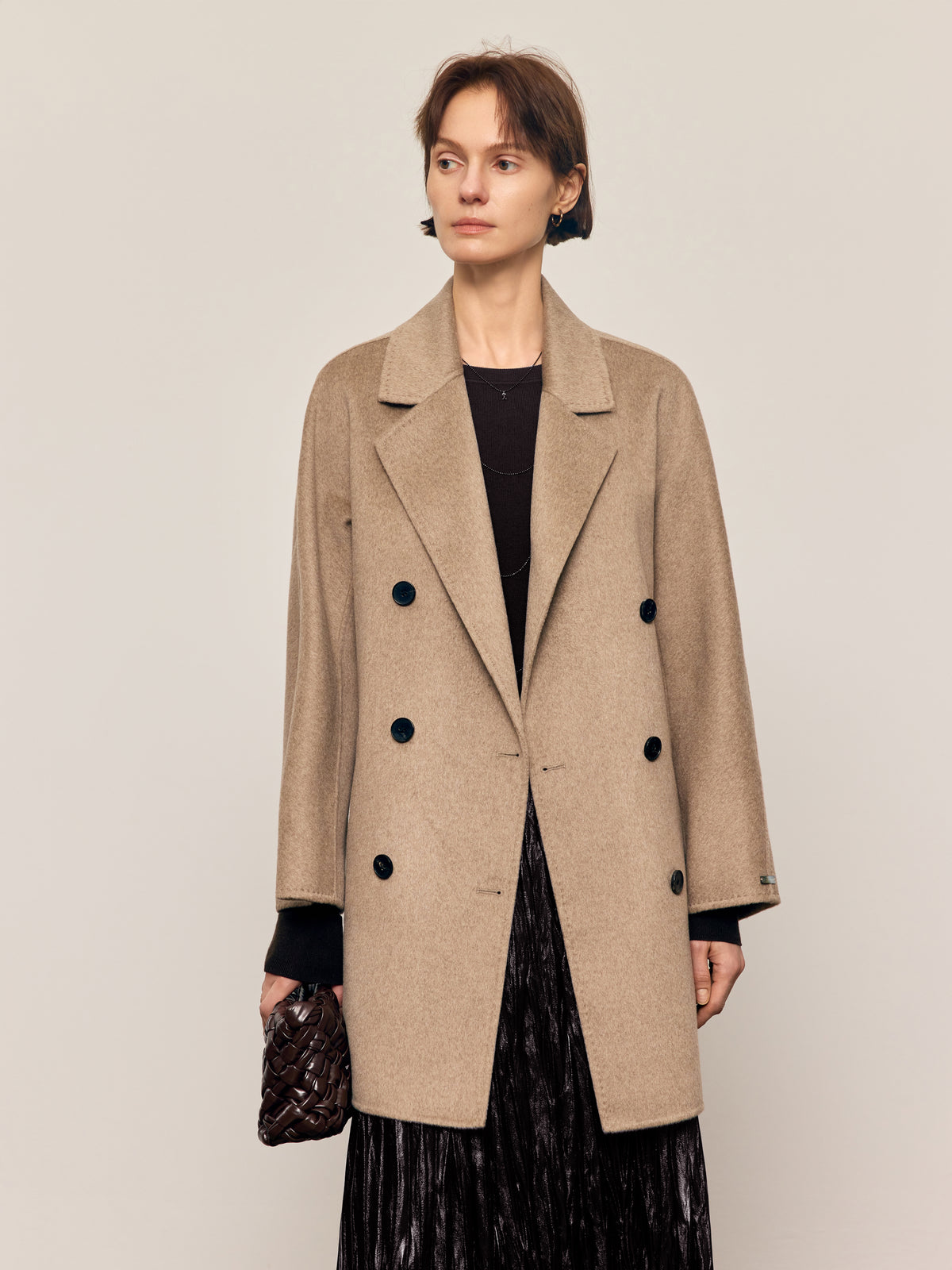 Notched Lapel Cashmere Coat
