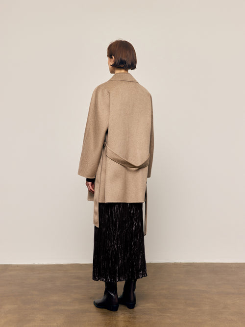 Load image 1 in gallery view. Notched Lapel Cashmere Coat