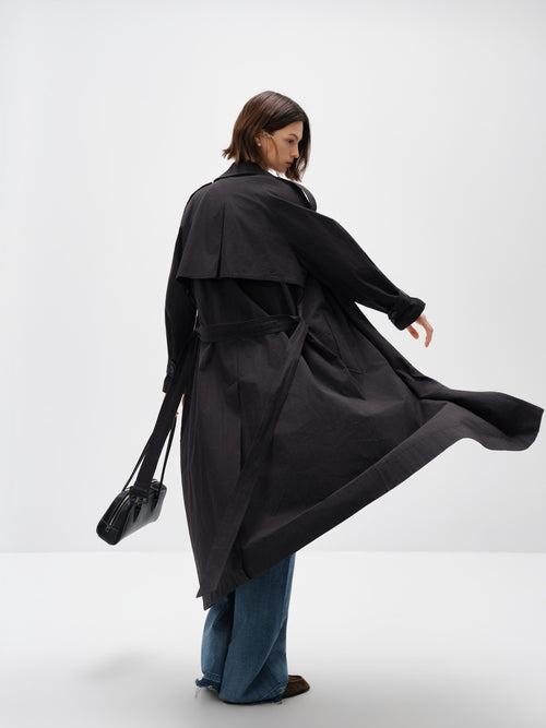 Load image 1 in gallery view. Classic Cotton Double-Breasted Trench Coat
