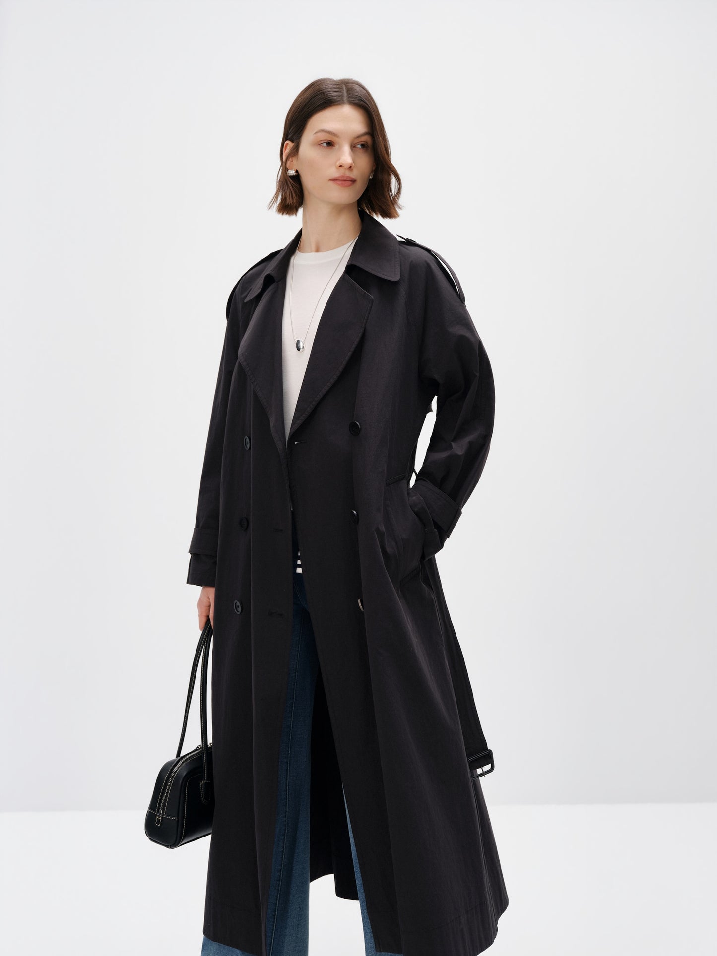 Classic Cotton Double-Breasted Trench Coat