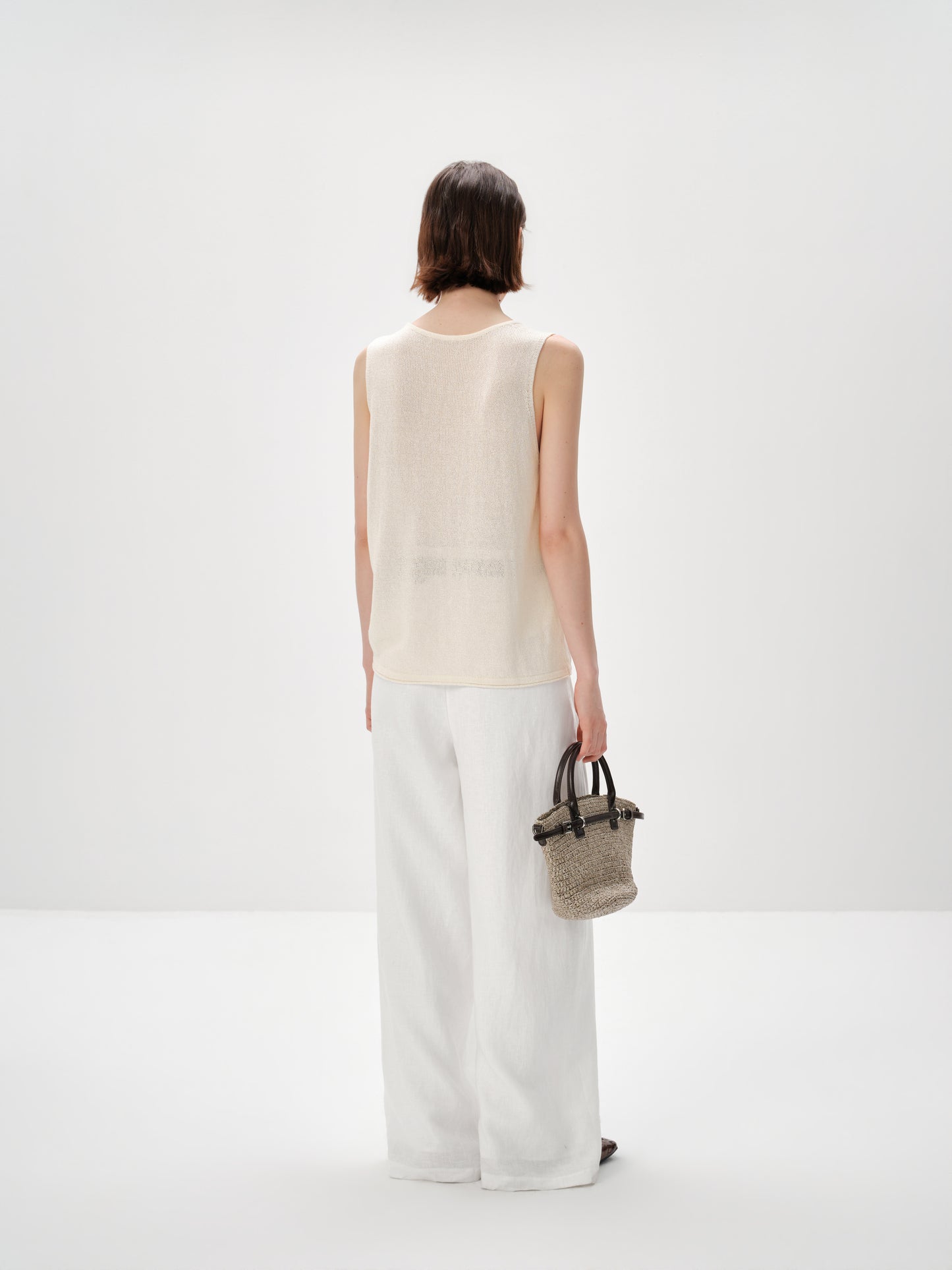 Button-Front V-Neck Knitted Sweater Vest