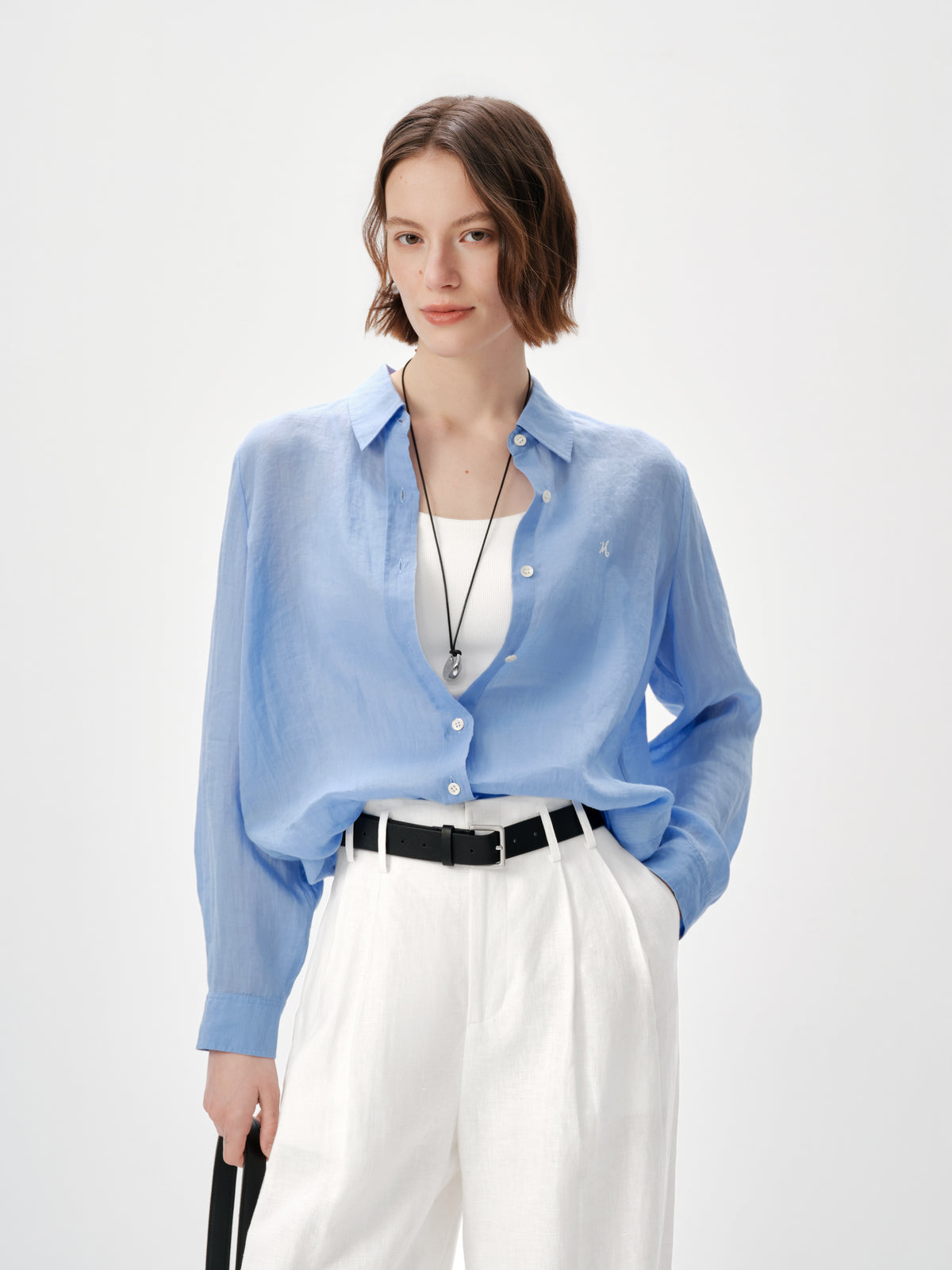 Pure Linen Relaxed Long-Sleeve Shirt