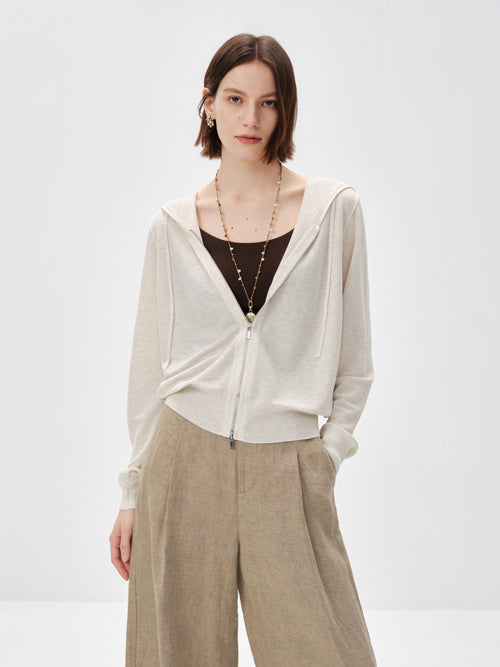 Load image 1 in gallery view. Relaxed Lightweight Zip-Front Hoodie