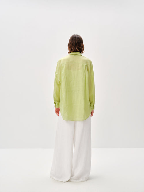 Load image 1 in gallery view. Pure Linen Relaxed Long-Sleeve Shirt