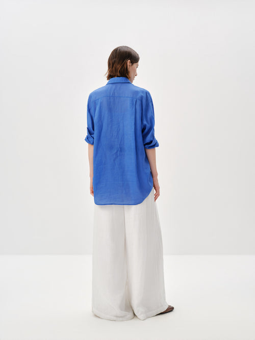 Load image 1 in gallery view. Pure Linen Relaxed Long-Sleeve Shirt
