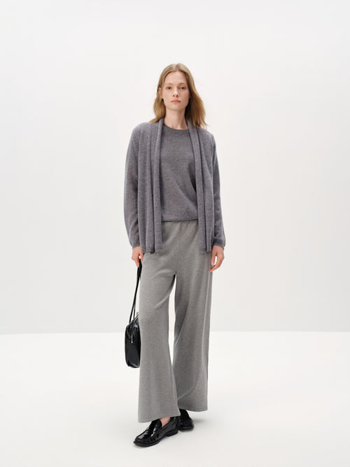 Load image 1 in gallery view. Pure Cashmere Drop-Shoulder Long-Sleeve Cardigan