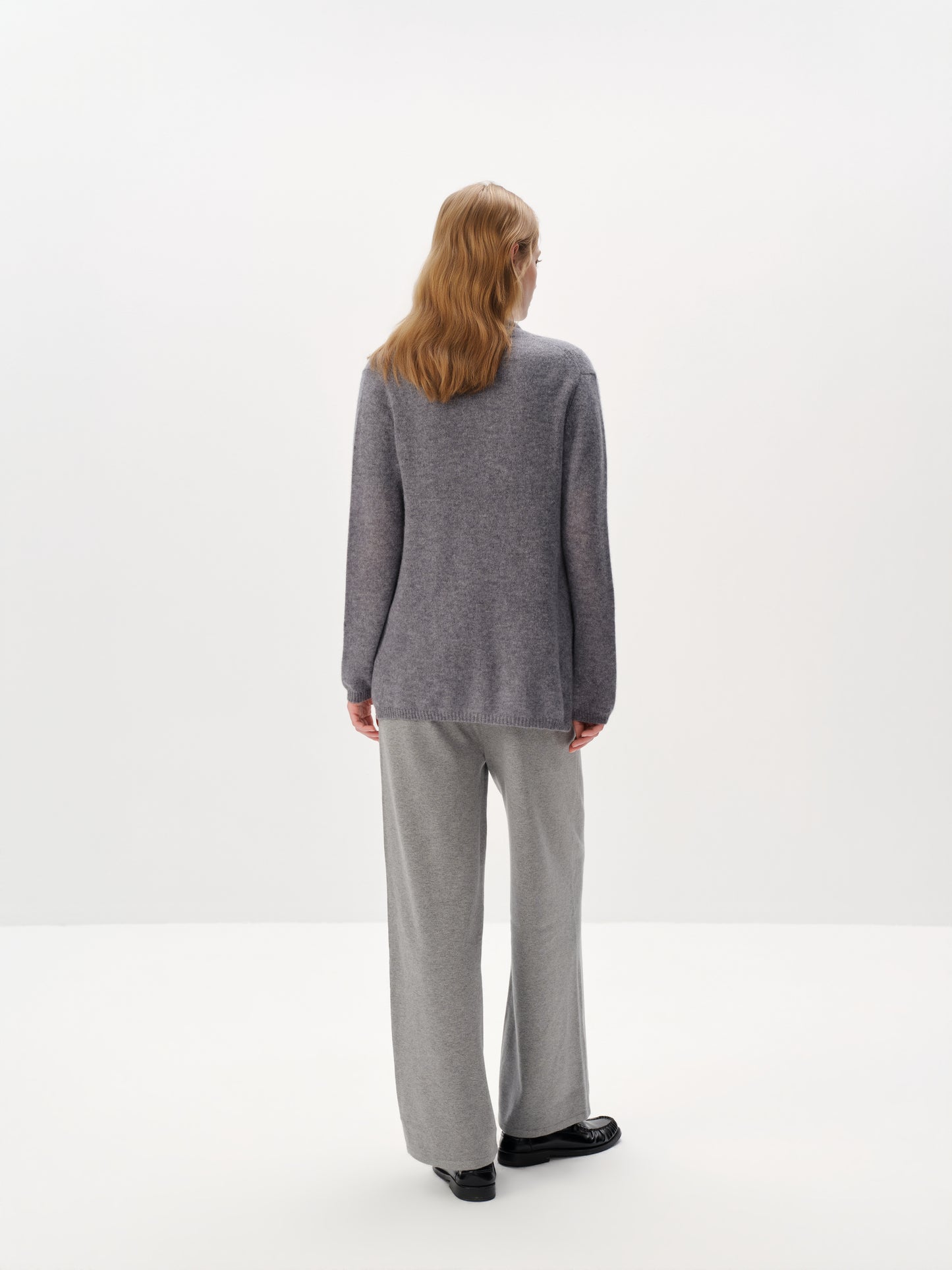 Pure Cashmere Drop-Shoulder Long-Sleeve Cardigan