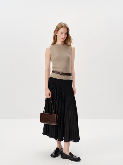 Load image 1 in gallery view. Crewneck Sleeveless Knit Tank