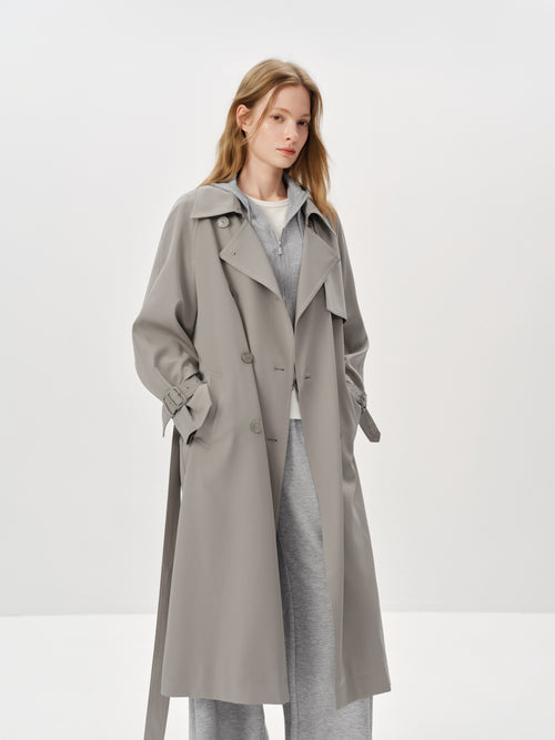 Load image 1 in gallery view. Sleek Midi Trench Coat
