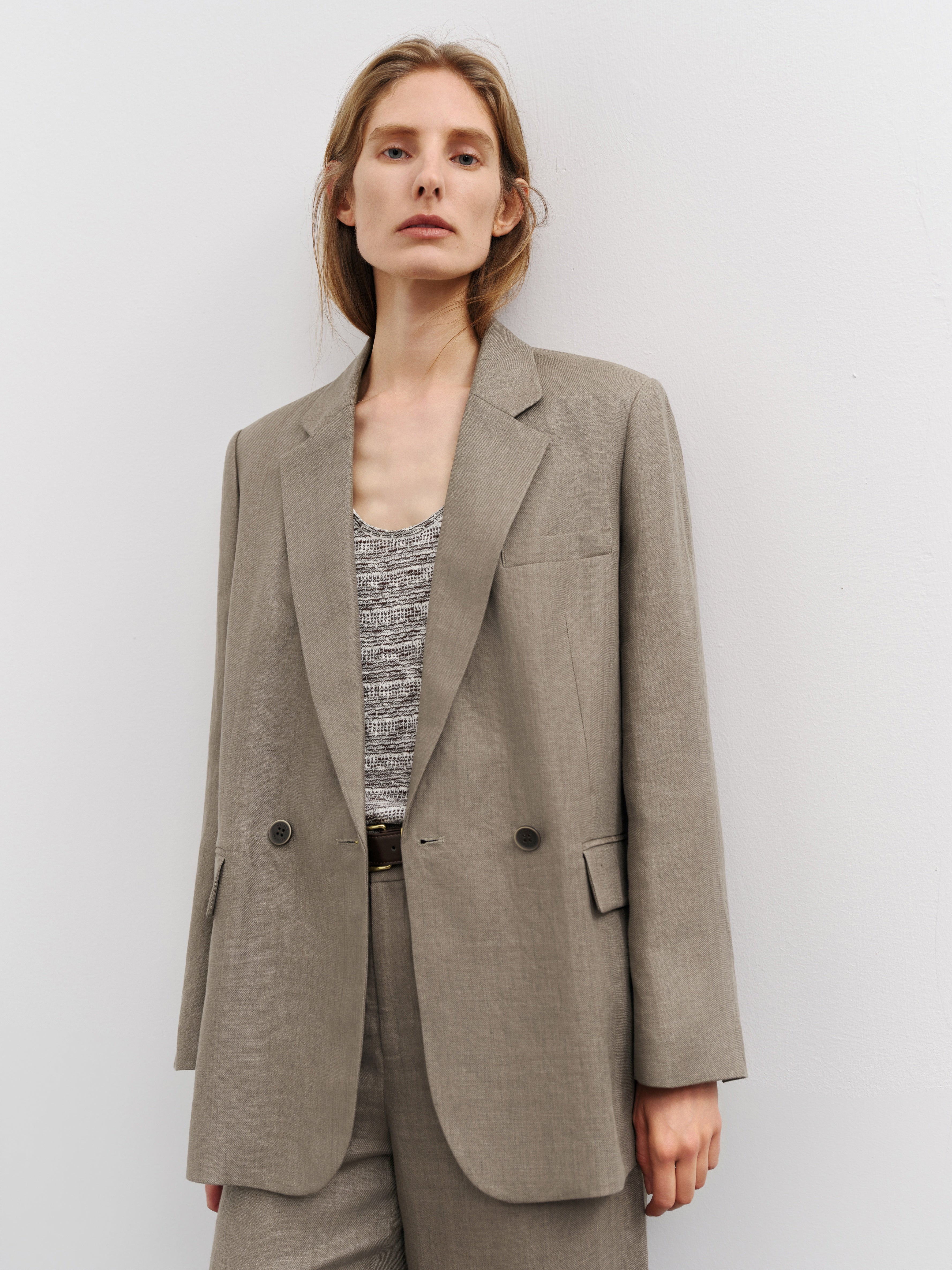 Linen Double-Breasted Blazer