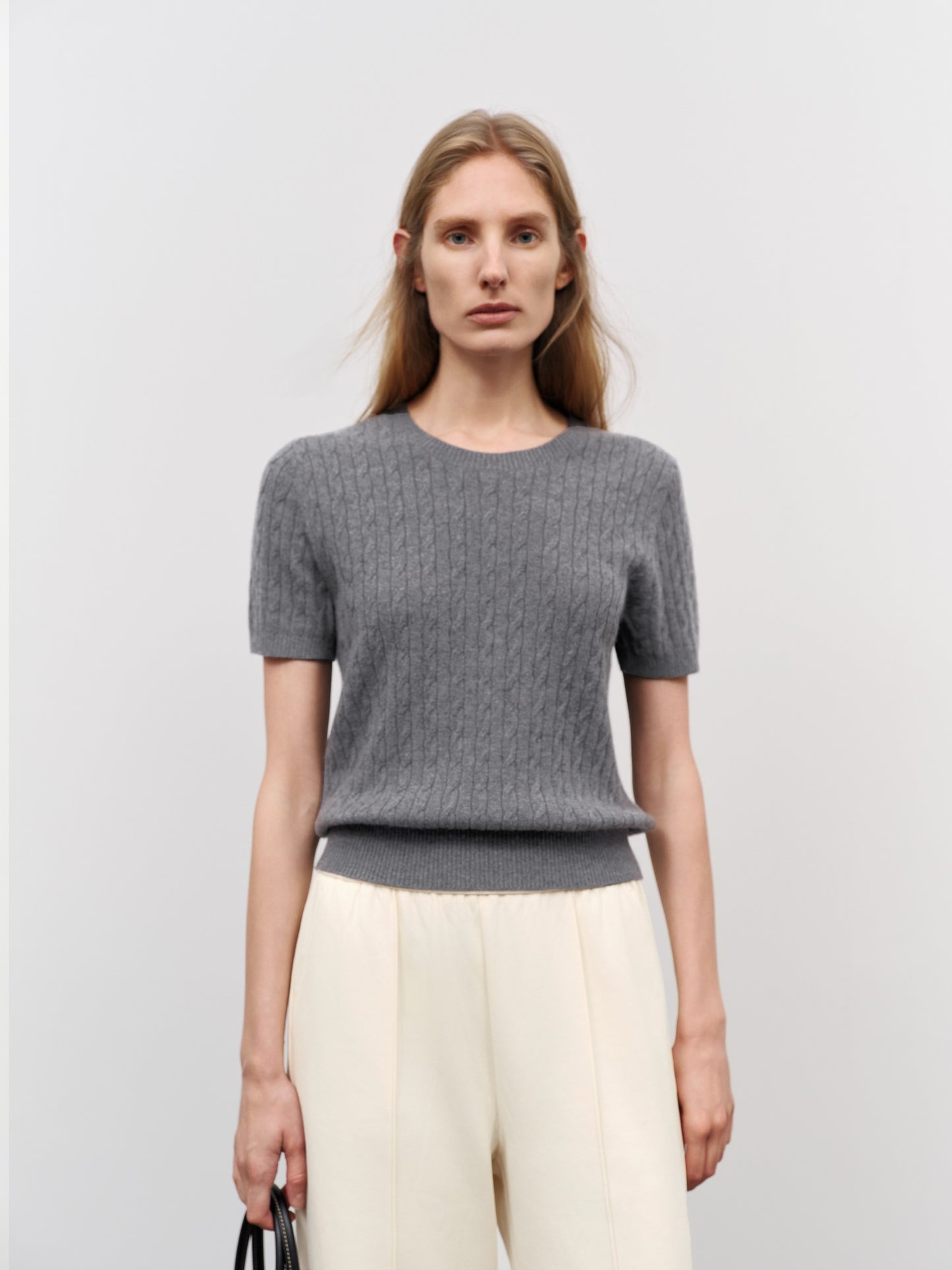 Crew Neck Short Sleeve Knit Top