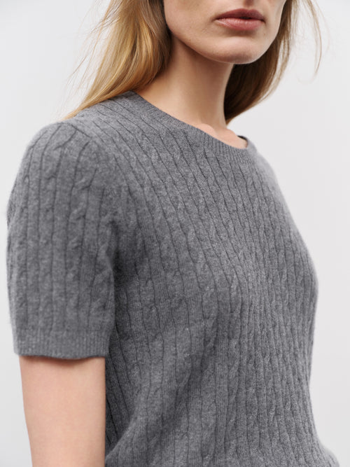 Load image 1 in gallery view. Crew Neck Short Sleeve Knit Top