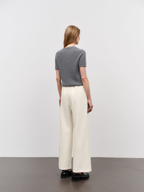 Load image 1 in gallery view. Crew Neck Short Sleeve Knit Top