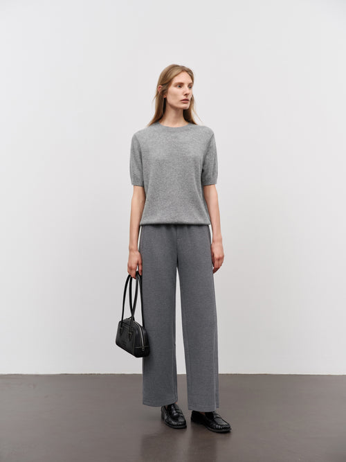 Load image 1 in gallery view. Crew Neck Short Sleeve Knit Top