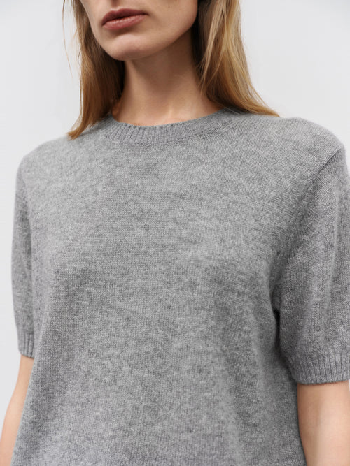 Load image 1 in gallery view. Crew Neck Short Sleeve Knit Top