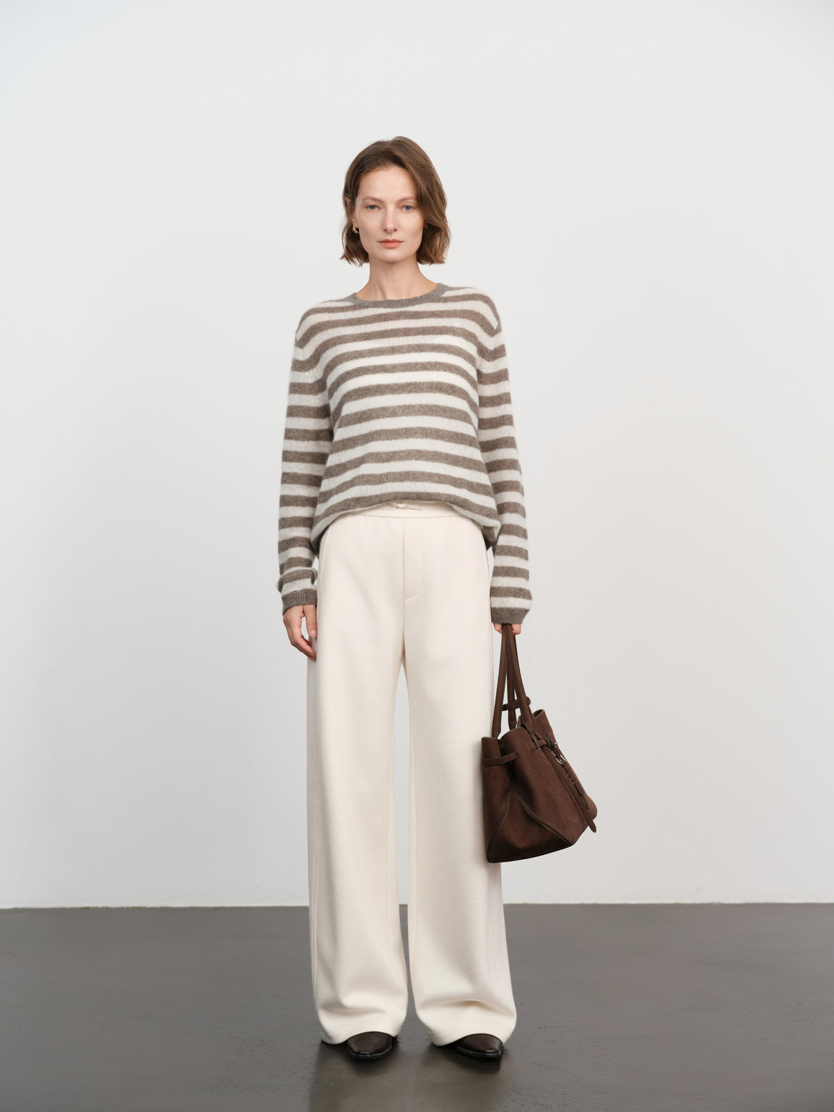 Striped Cashmere Crewneck Sweater