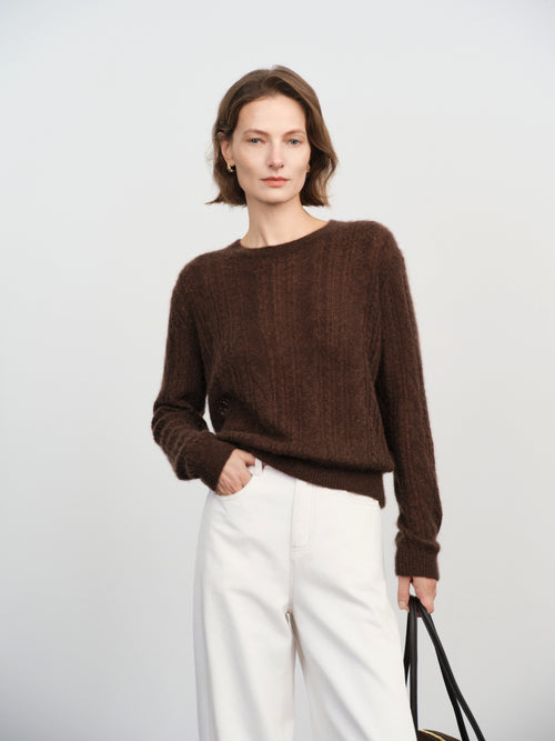 Load image 1 in gallery view. Lightweight Cashmere Crewneck Sweater