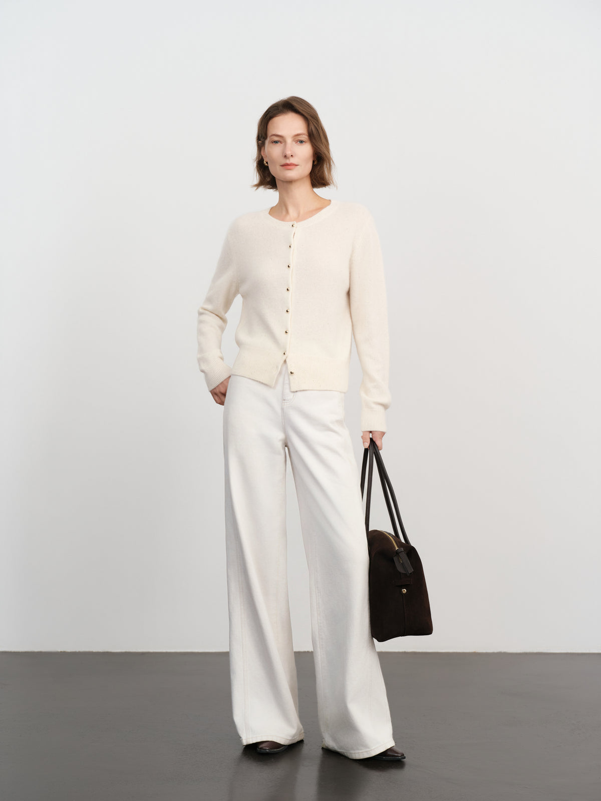 Cashmere-Silk Sequin Knit Cardigan