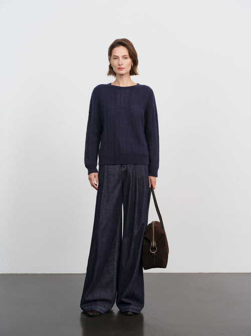 Load image 1 in gallery view. Lightweight Cashmere Crewneck Sweater