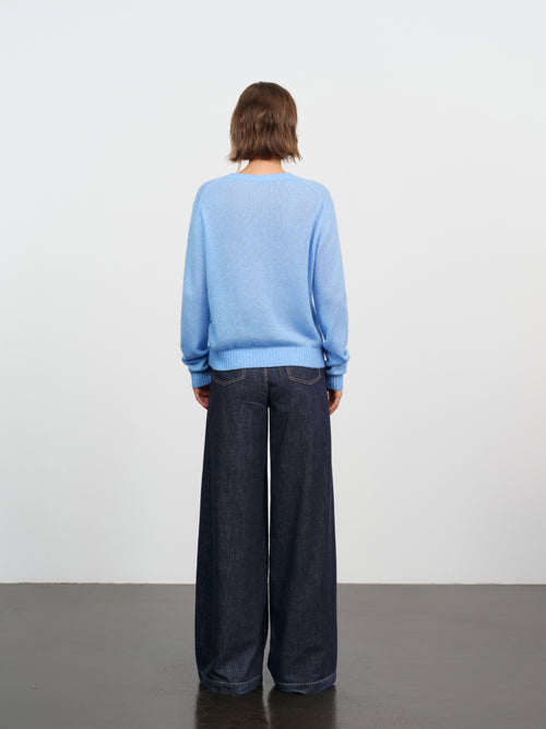 Load image 1 in gallery view. Lightweight Cashmere-Silk Crewneck Sweater
