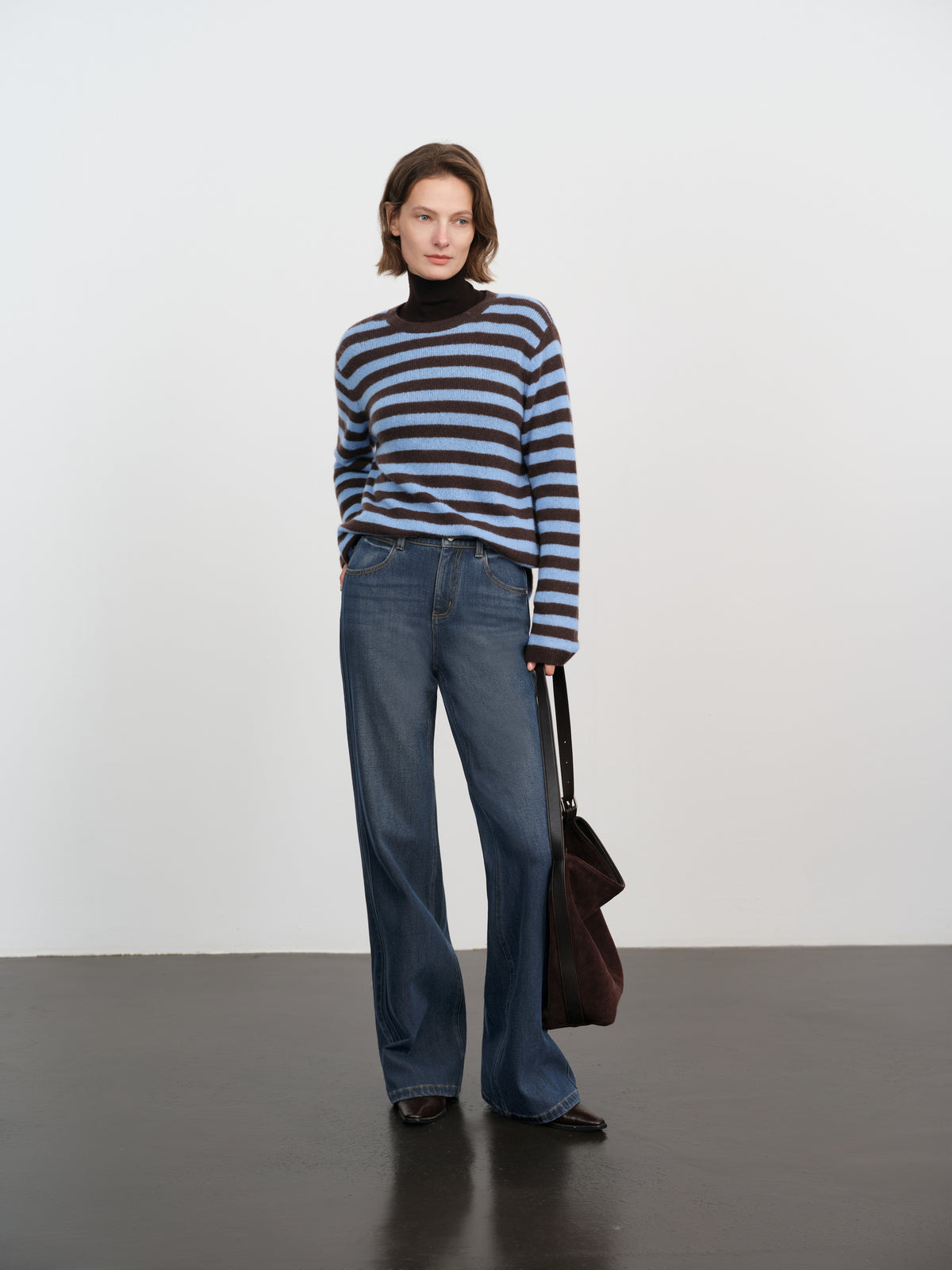Striped Cashmere Crewneck Sweater