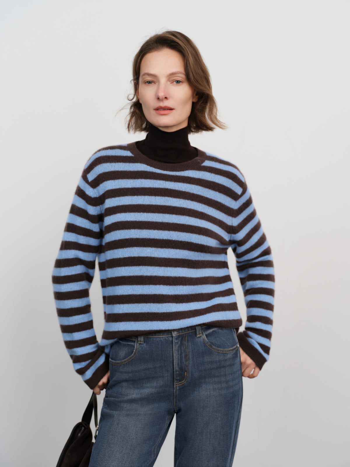 Striped Cashmere Crewneck Sweater