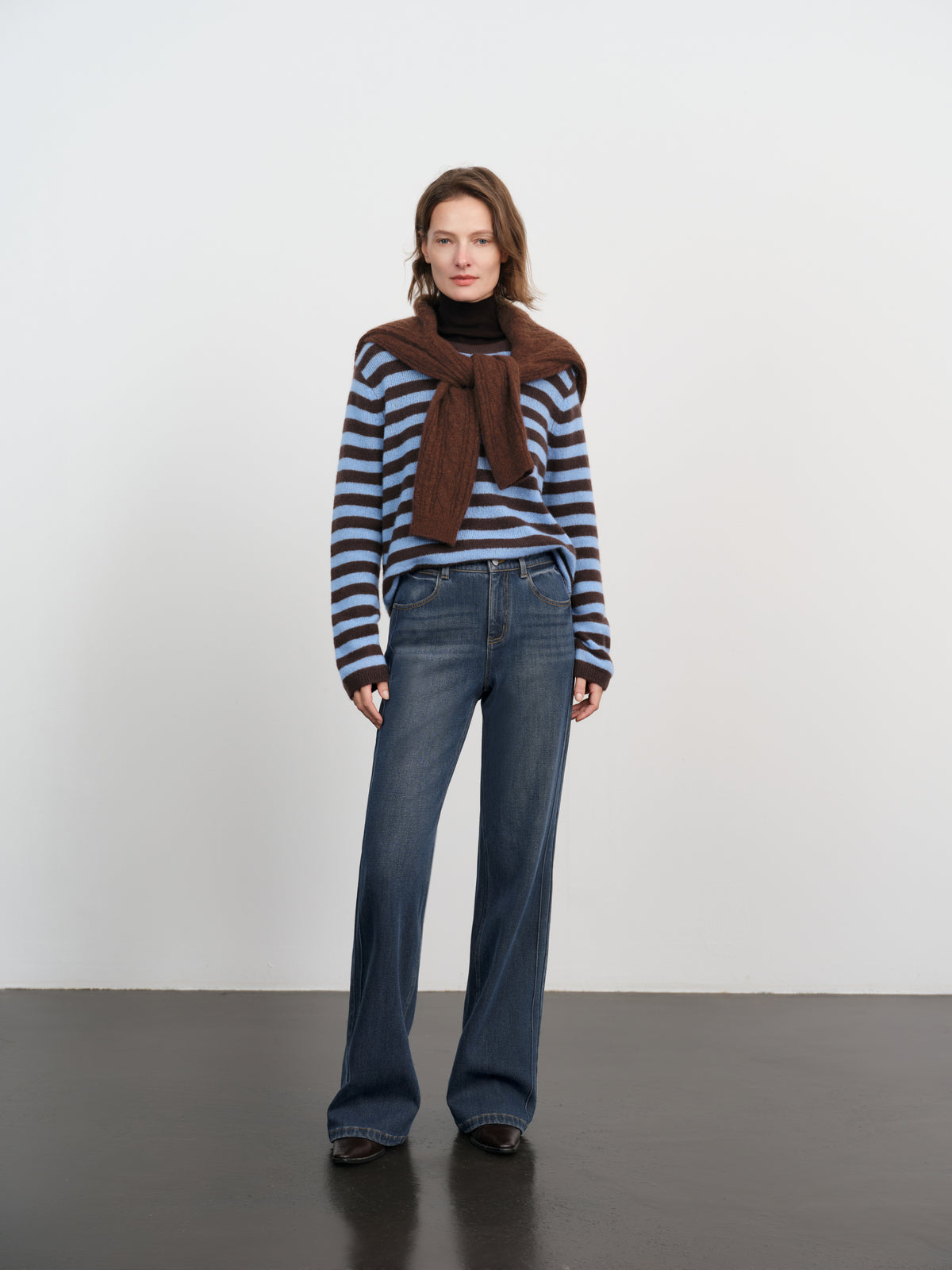 Striped Cashmere Crewneck Sweater