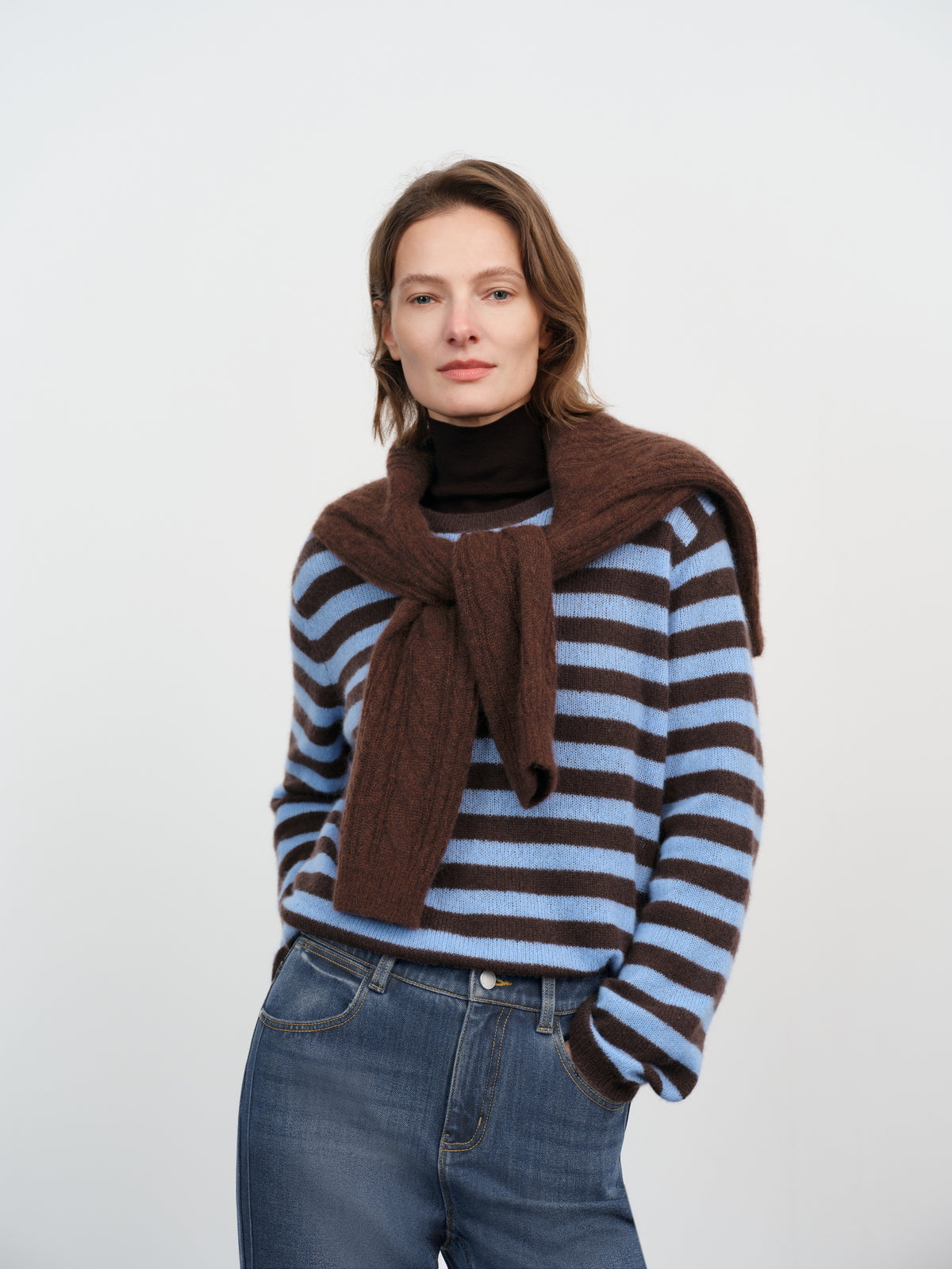 Striped Cashmere Crewneck Sweater