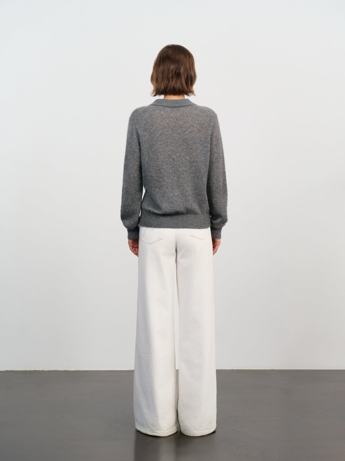 Relaxed Cashmere-Silk Polo Sweater