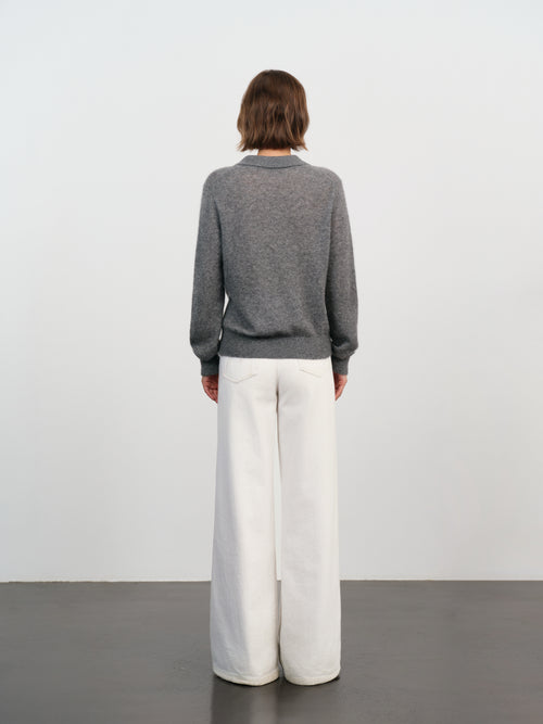 Load image 1 in gallery view. Relaxed Cashmere-Silk Polo Sweater