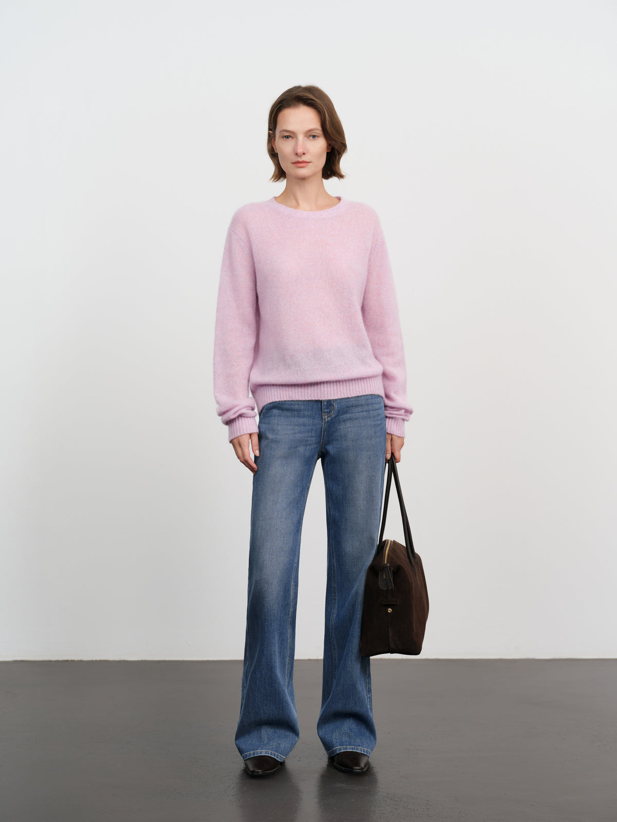 Lightweight Cashmere-Silk Crewneck Sweater