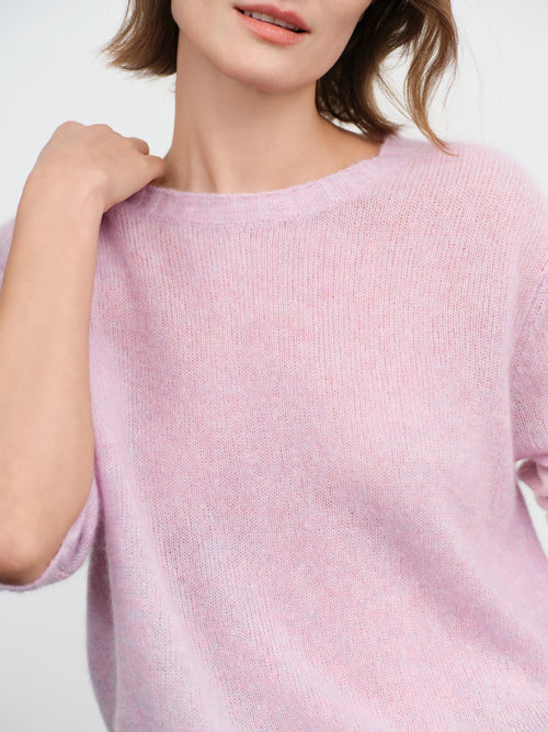 Load image 1 in gallery view. Lightweight Cashmere-Silk Crewneck Sweater