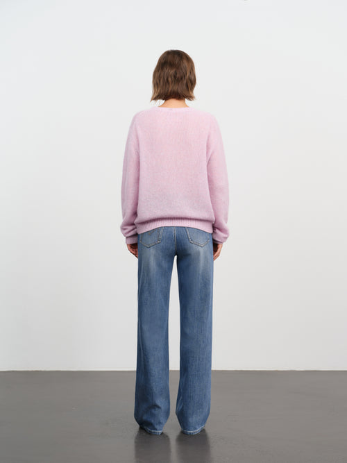 Load image 1 in gallery view. Lightweight Cashmere-Silk Crewneck Sweater