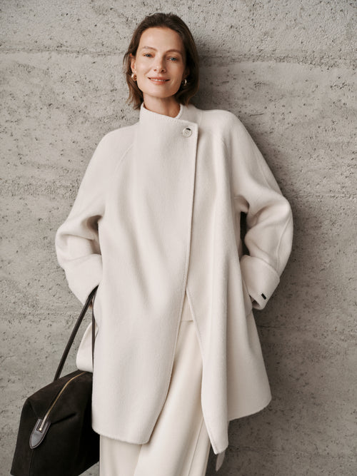 Load image 1 in gallery view. Belted Wool-Cashmere Coat