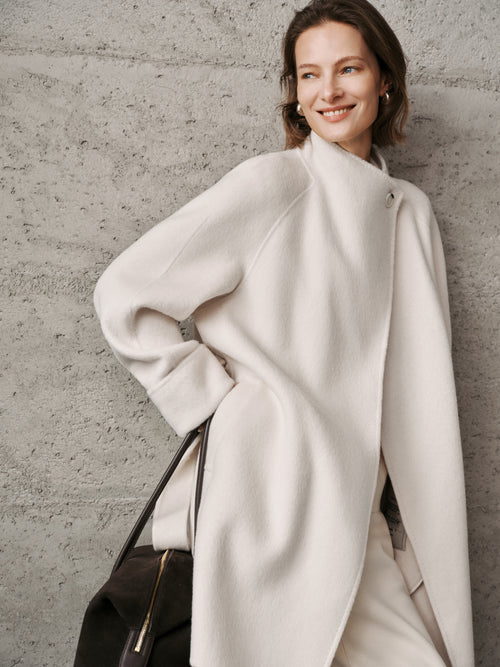 Load image 1 in gallery view. Belted Wool-Cashmere Coat