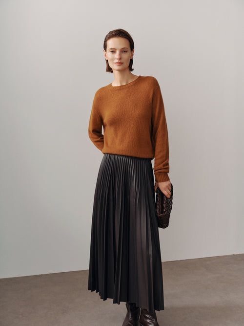 Load image 1 in gallery view. Lightweight Cashmere-Silk Crewneck Sweater