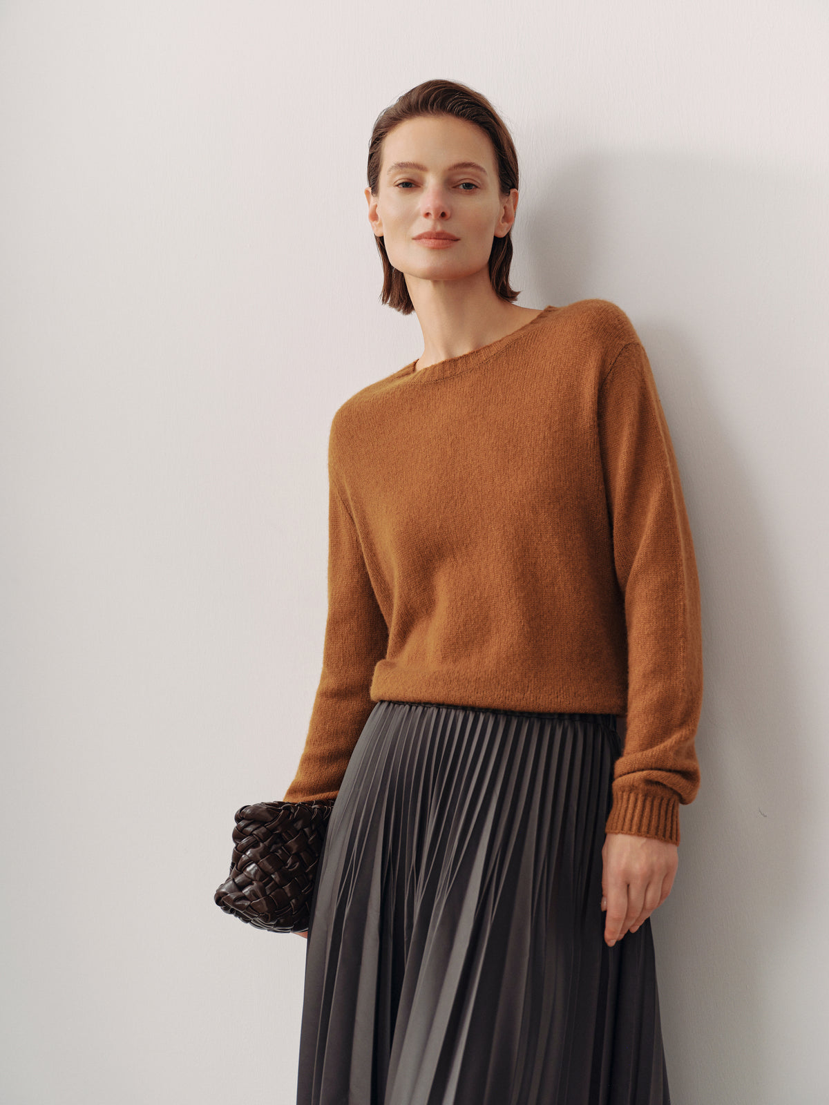 Lightweight Cashmere-Silk Crewneck Sweater