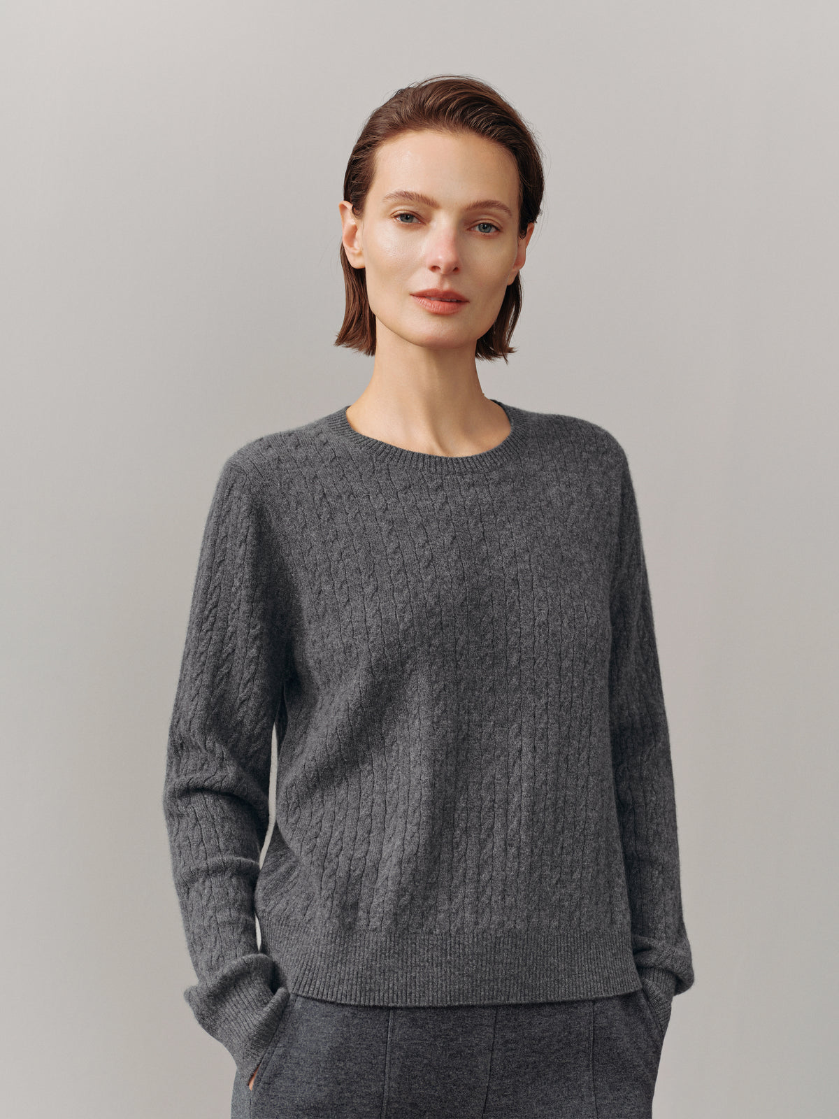 Textured Cashmere Crewneck Sweater